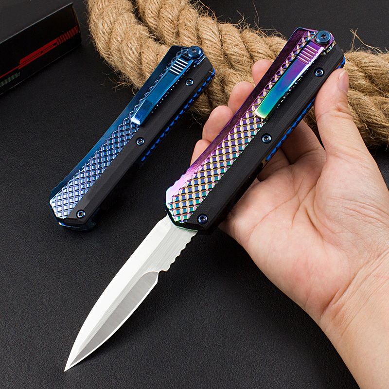 Top Quality Knife D2 Satin Blade Zinc-aluminum Alloy Handle Outdoor Camping Hiking Survival Tactical Knives with Nylon Bag