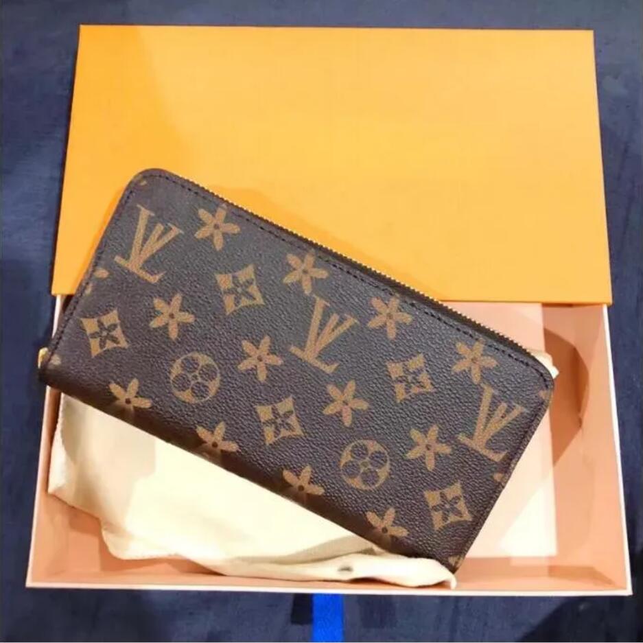 Top Fashion designer flowers wallets luxurys Men Women zipper leather bags Classic clutch wallet Letters coin Purse Original Box Plaid card holder