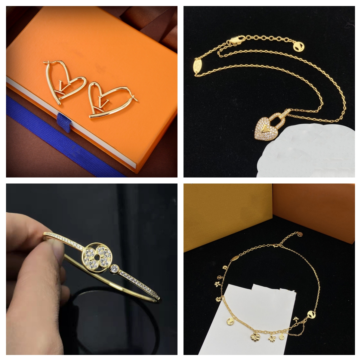 New Fashion Earringtop Look Bracelet Classic Fashion Necklace Designer Jewelry Dainty Pendant Necklace Chain for Women