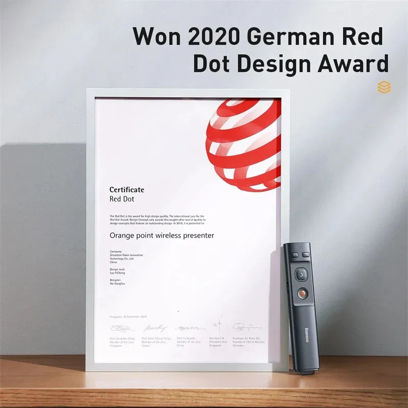 Smart Remote Control Baseus 2 4GHz Wireless Presenter Controller Red Light Pen USB For Mac Win 10 8 7 XP Projector PowerPoint PPT 231007