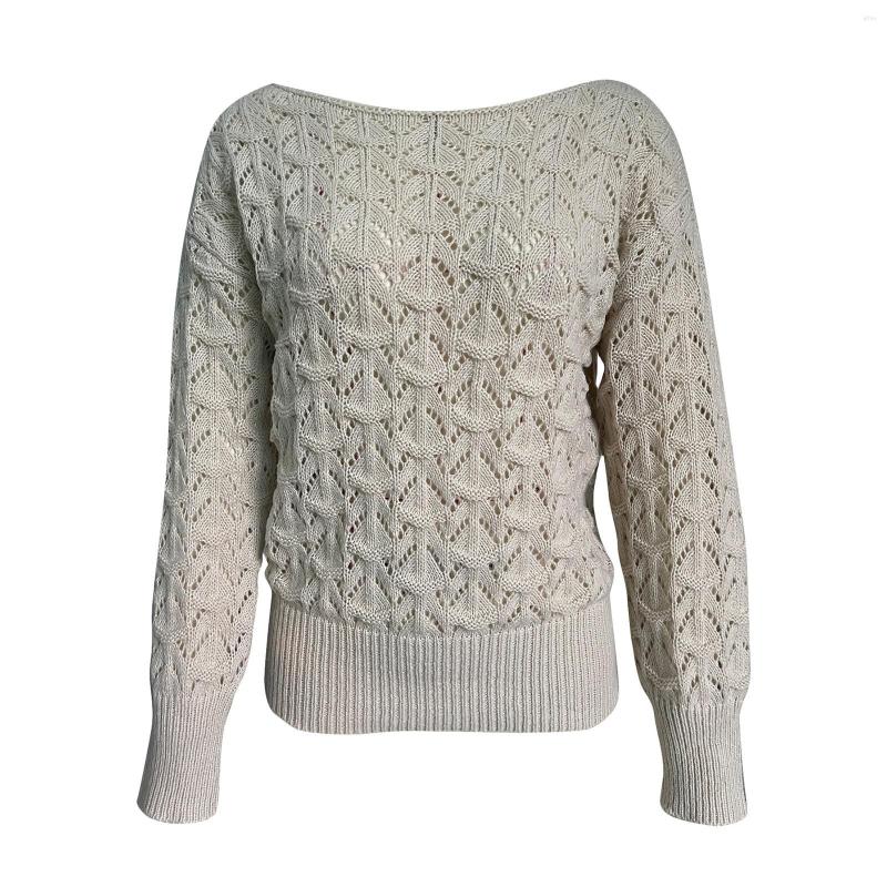 Womens Sweaters Fitshinling Boho Sweater Pullover Top Women Clothing Casual 2024 Solid Slim Hollow Out Jumper Knitwear Fashion Sale