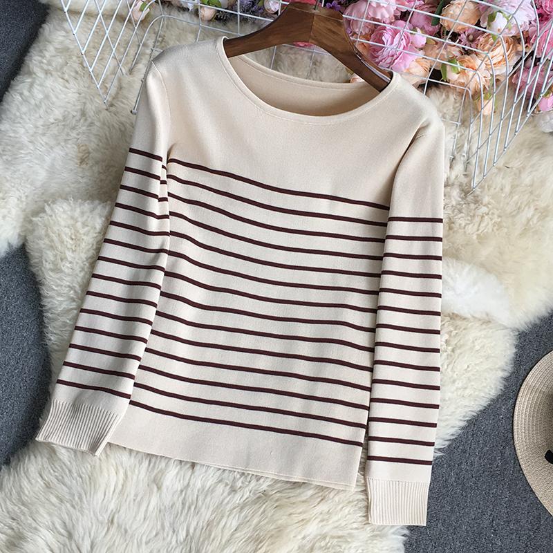 Womens Sweaters 2024 Autumn Winter Striped Shirts Pants Suits Long Sleeve Loose Knitted Jumper Tops Crepe Y2k 2PCS Set Outfits