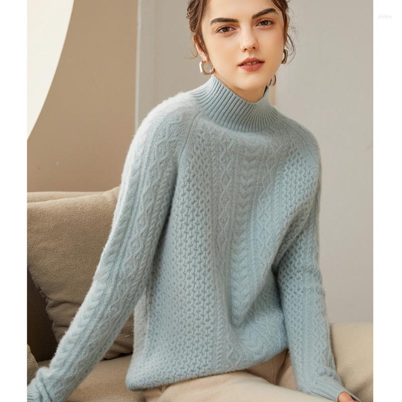 Womens Sweaters 2024 Winter Pure Cashmere Soft Women Long Sleeve Standard Knitwear Fashion Female Tops