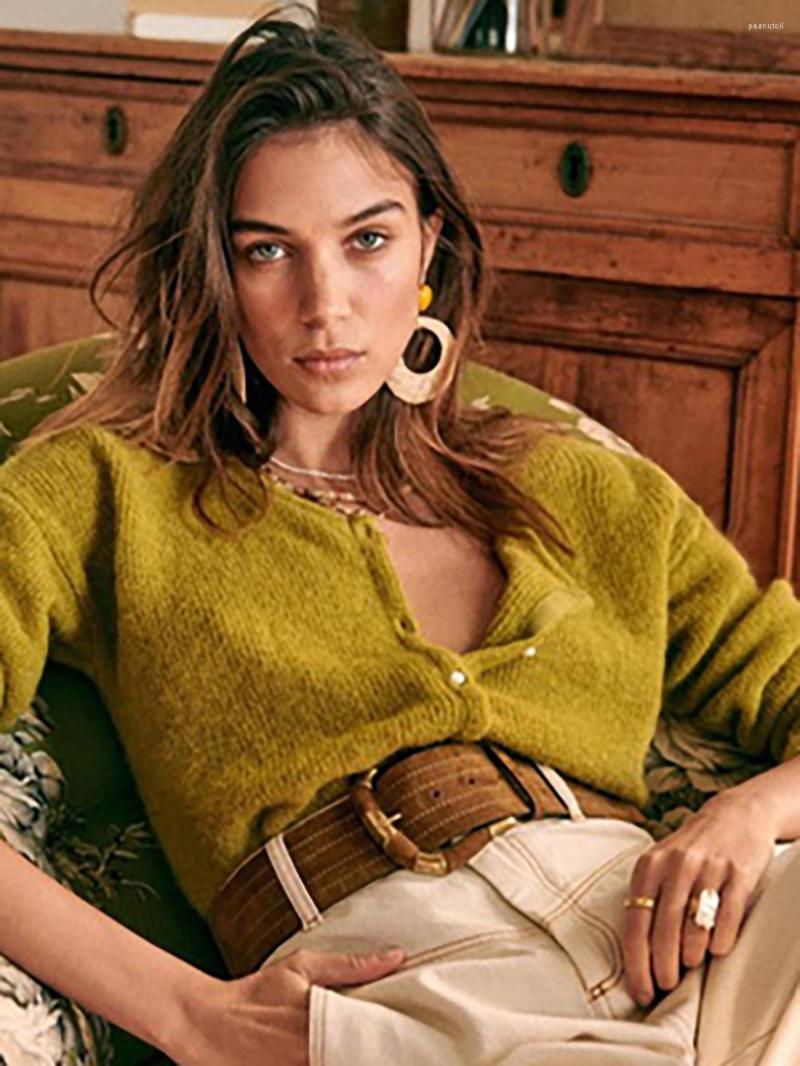 Women's Jacquard Knit Cardigan - Solid Color, O-Neck, Long Sleeve, Loose Fit, Casual Sweater For Fall & Winter B4