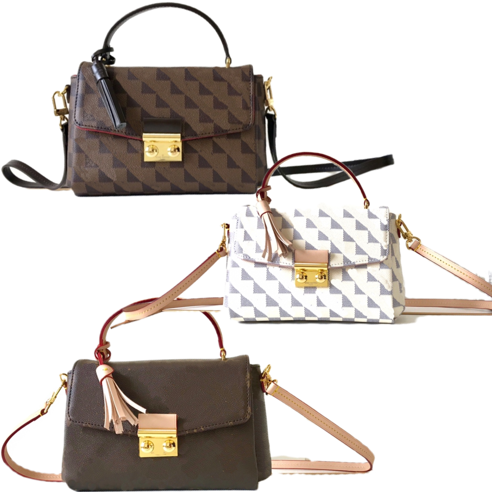 recommend CROISETTE shoulder bag Woman leather Handbag Fashion women shoulder Designer luxury messenger purse Crossbody