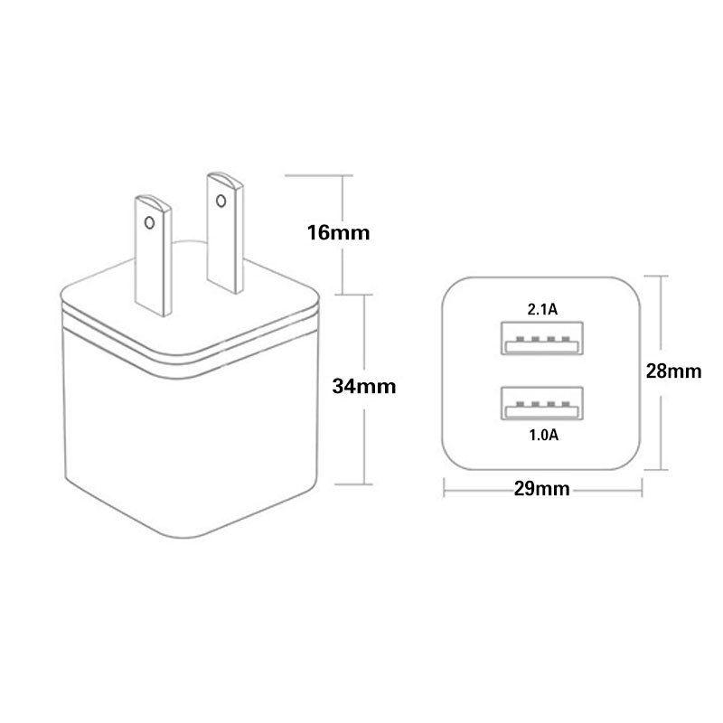 Fast Adaptive Wall Charger 5V 2.1A USB Power Adapter Cell Phone Chargers Phone Plug