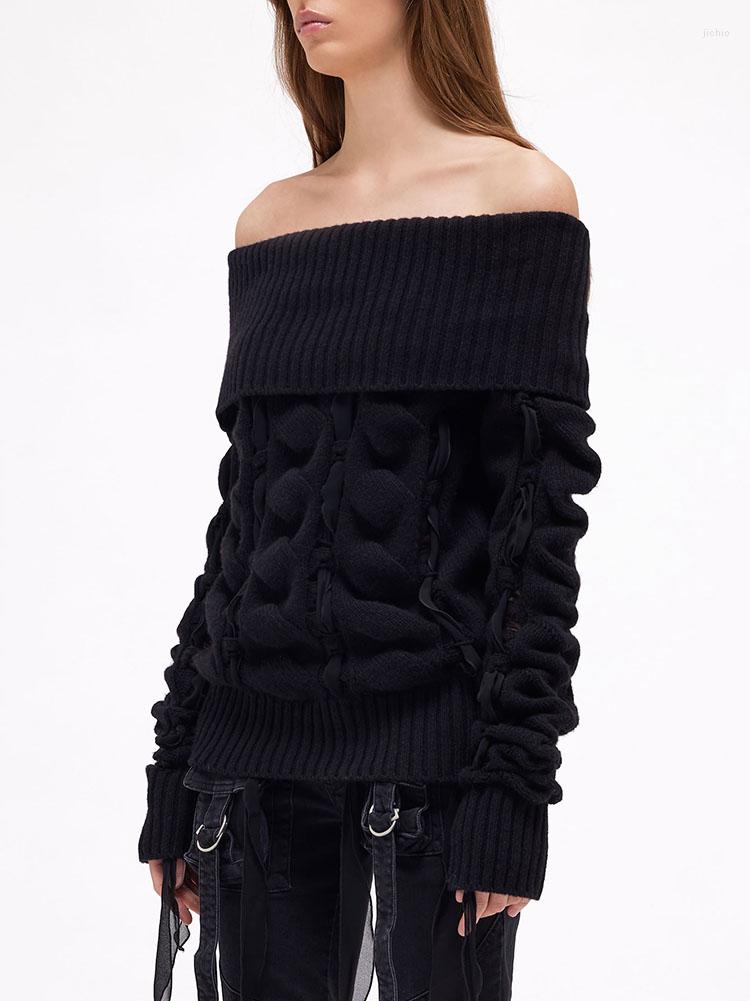 Womens Sweaters Y2k Spring And Autumn Webbing Twist Weave Fringe Wool Knit Long Sleeve Sweater2023 Fashion Versatile Loose Pullover