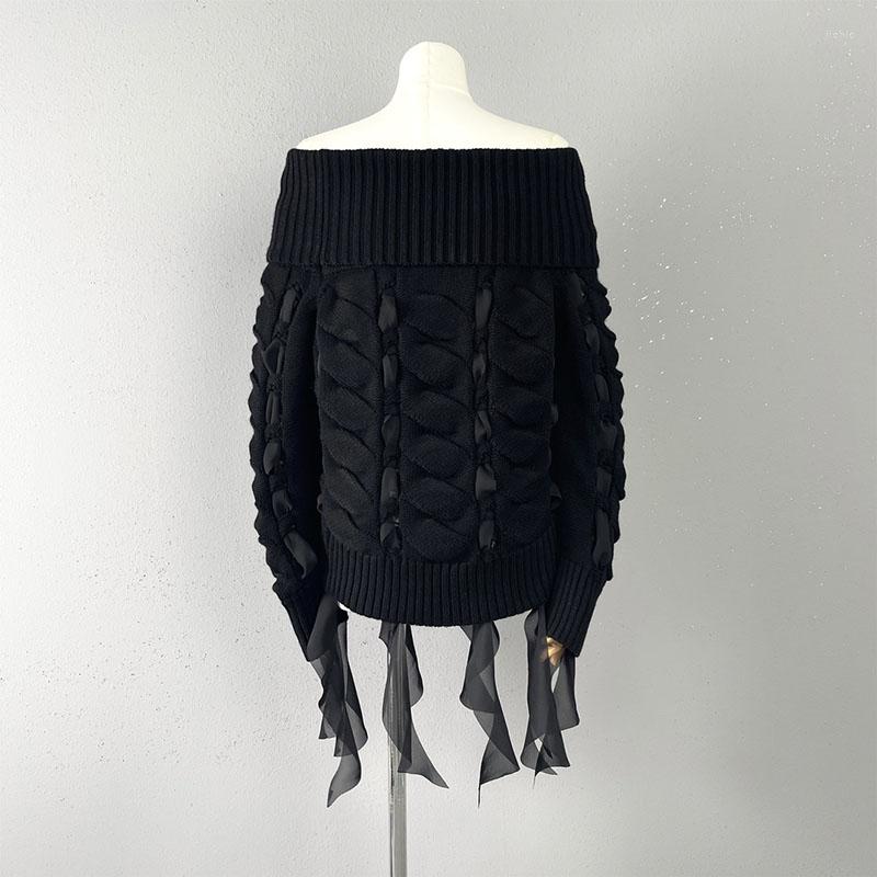 Womens Sweaters Y2k Spring And Autumn Webbing Twist Weave Fringe Wool Knit Long Sleeve Sweater2023 Fashion Versatile Loose Pullover