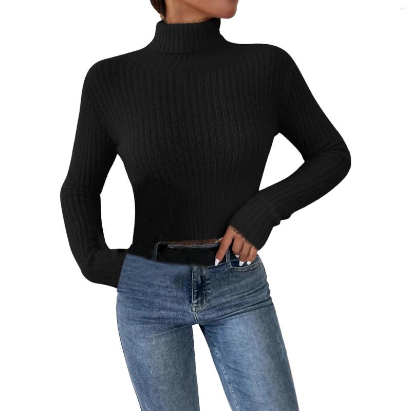 Womens Sweaters Women Heaps Collar Turtleneck Wool Autumn Winter Slim Pullover Basic Tops Casual Soft Knit Sweater Elastic Warm Jumper