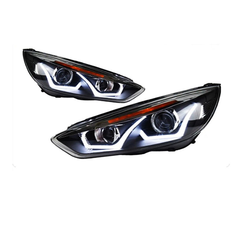 Auto Headlights Modified For Ford Focus 20 15-20 18 Angel Eye Styling LED Daytime Lights Dual Projector DRL Car Accesorios