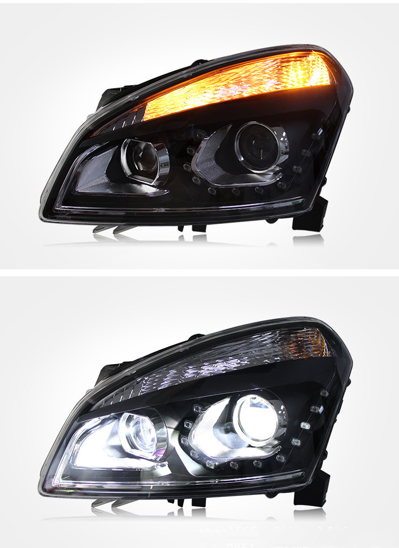 Car Headlight For Nissan Qashqai 2008-20 15 LED Front Headlights Replacement DRL Daytime Light Turn Signal Lamp