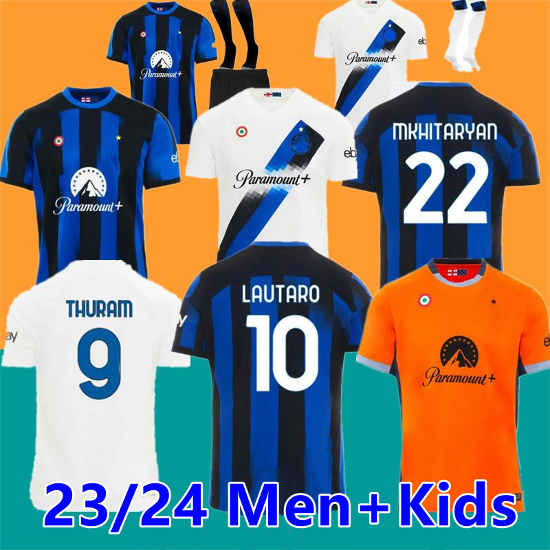 23 24 LUKAKU Soccer Jerseys BARELLA CORREa INTERS Milan GIROUD IBRAHIMOVIC LAUTARO MILANS THEO BRAHIM 2023 2024 high-quality Football Shirt Men Kids Kits Sets