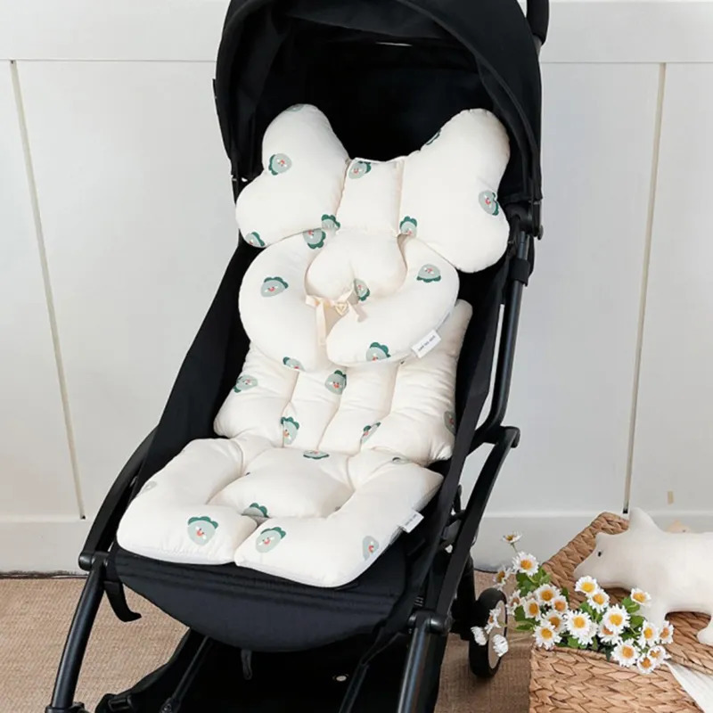 Dining Chairs Seats Korean Baby Stroller Seat Cushion Liner Kids Dining Chair Cushion Cartoon Printed Cotton Breathable Infant Pram Cart Seat Pad 2310