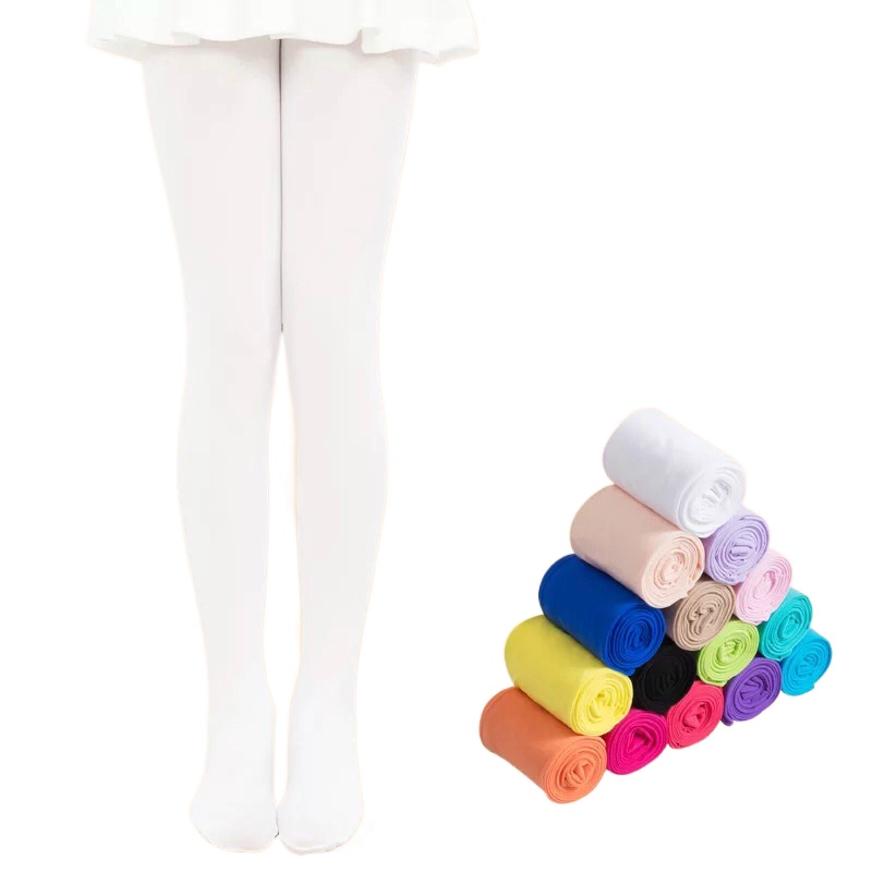 110-129CM Kids Pantyhose Ballet Dance Tights for Girls Stocking Children Velvet Solid White Pantyhose Girls Tights