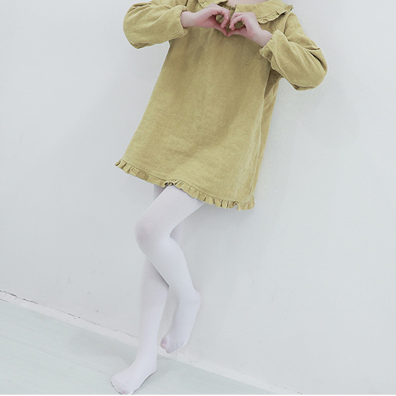 Kids Pantyhose Ballet Dance Tights for Girls Stocking Children Velvet Solid White Pantyhose Girls Tights