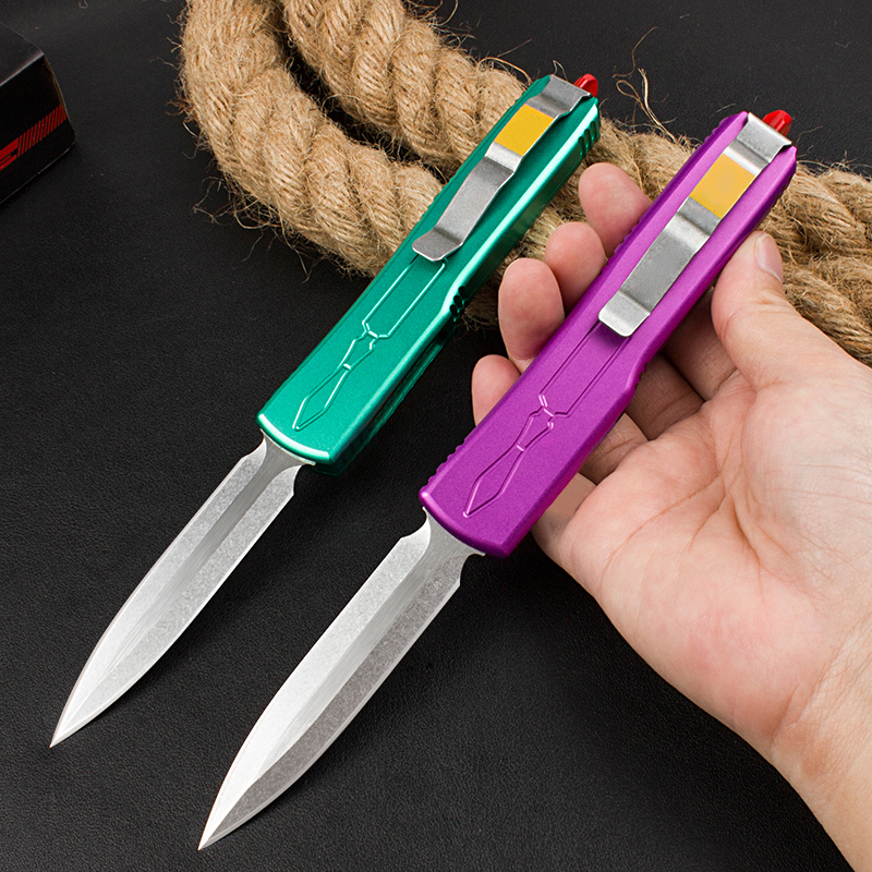 High End Knife D2 Stone Wash Blade Aviation Aluminum Handle Outdoor Camping Hiking Survival Tactical Knives with Nylon Bag
