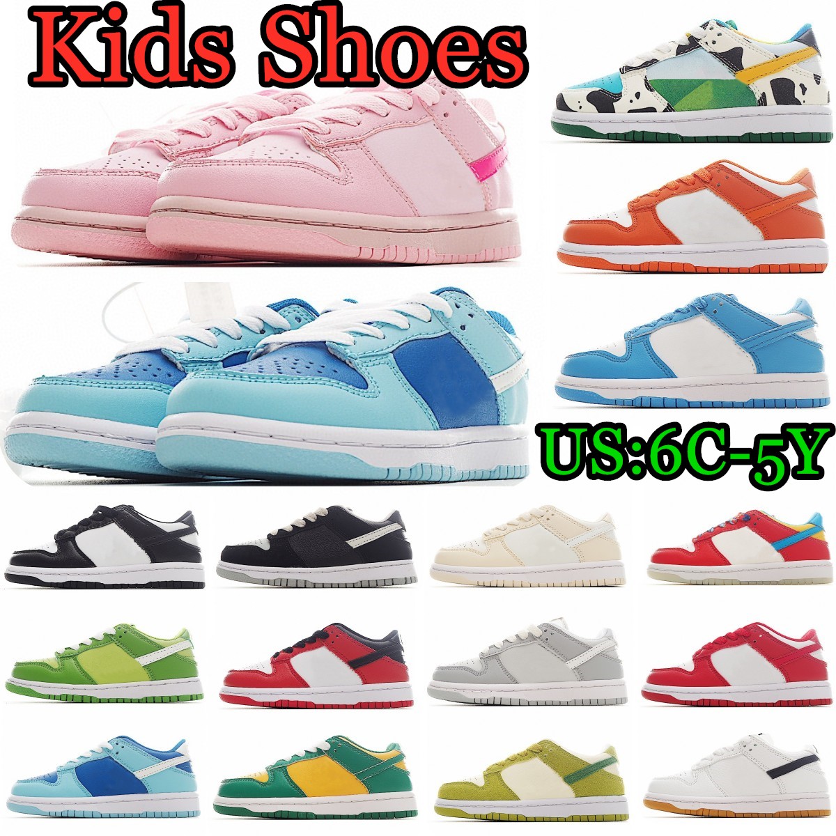 kids shoes toddler sneakers designer trainers panda chunky pink low Girls boys ports baby Running basketball shoe retro black kid youth infants