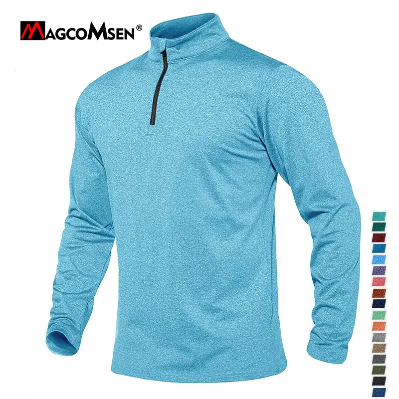 Women's Sweaters MAGCOMSEN Men's Micro-fleece Sweater Zipper Front Turtleneck Long Sleeve Breathable Warm Pullover Hiking Travel Working Shi