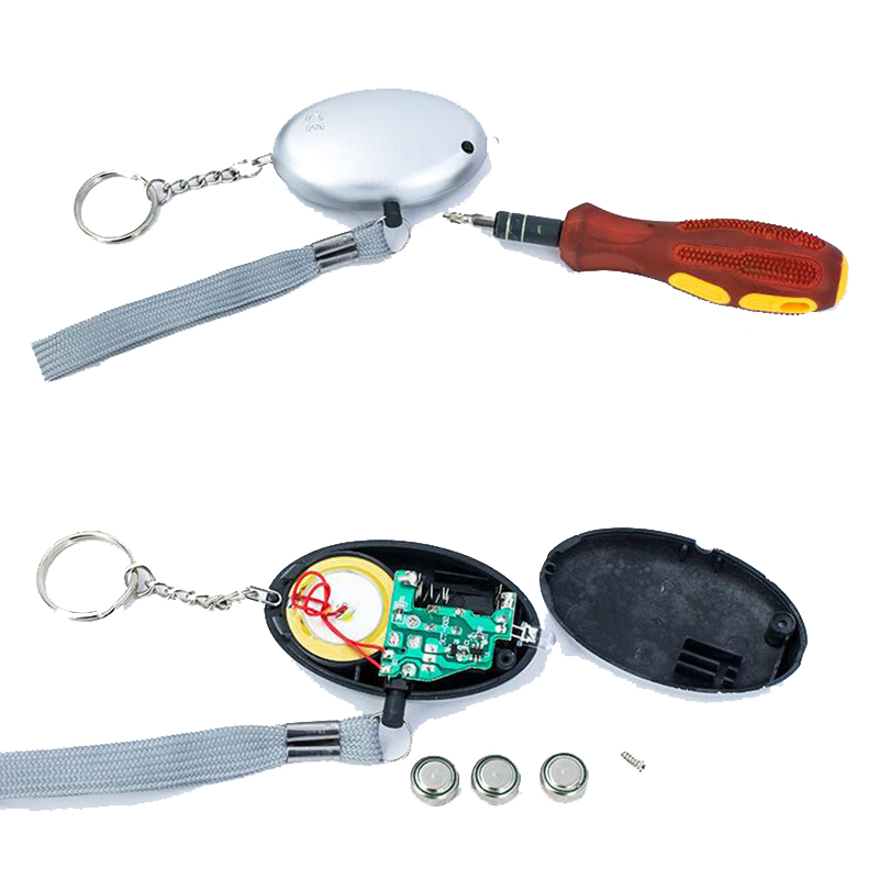 130db Egg Shape Self Defense Alarm Keychain Pendant Personalize Flashlight Personal Safty Key Chain Charm Car Keyring With LED Light