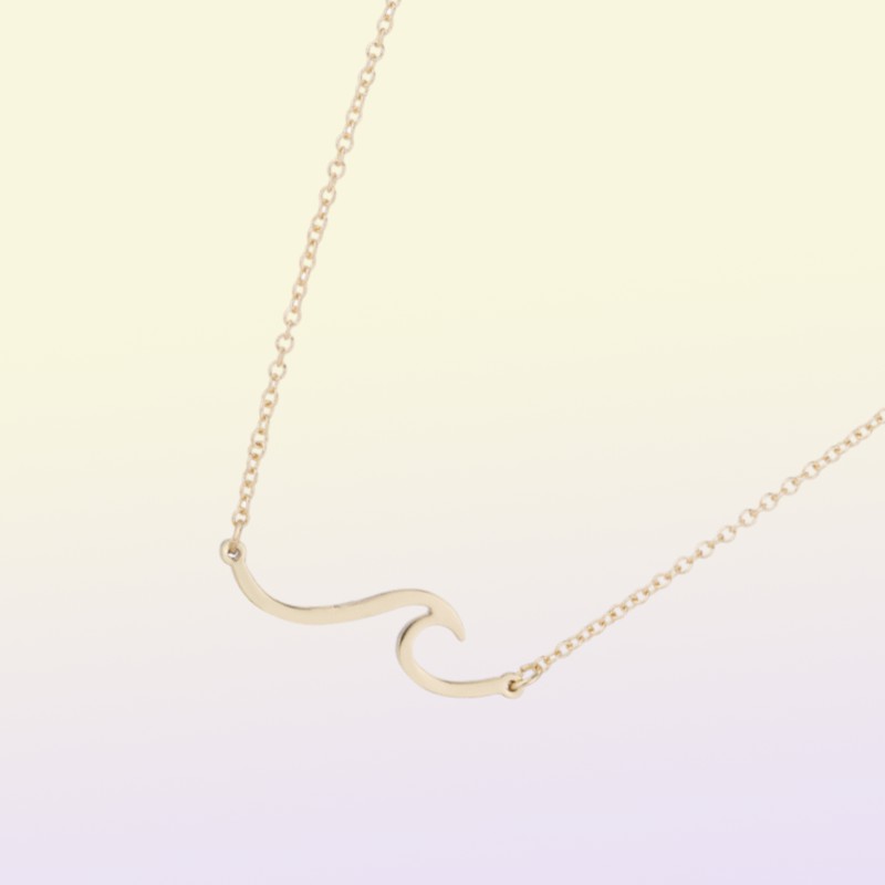 European and American jewelry long wave necklace only beautiful waves waves pendant clavicle chain beach surfers friend gifts88991