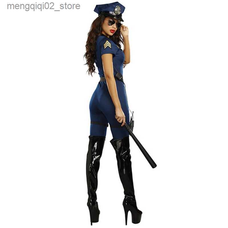 Theme Costume Sexy Cop Come Traffic Police Officer Uniform Outfit Policewoman Come Adult Halloween Policewomen Cosplay Fancy Party Dress Q231010