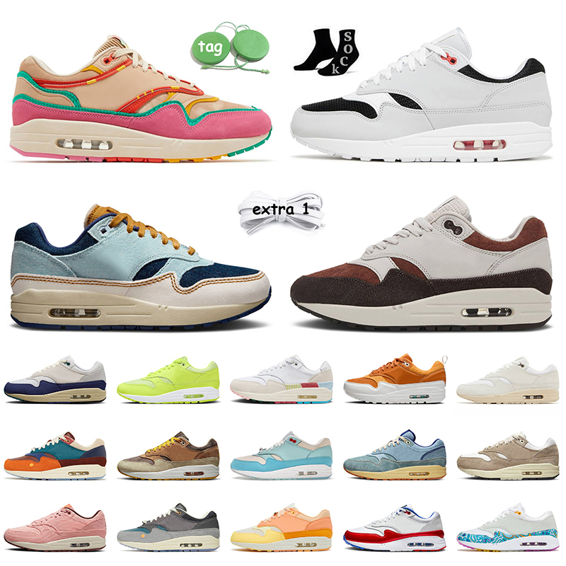 Womens Mens Patta 1 Running shoes 87 Aura Familia Urawa 86 OG Golf Big Bubble Live To Play Dirty Denim Ironstone Noise Aqua 1s Trainers Big Size Sneakers Jogging Walking