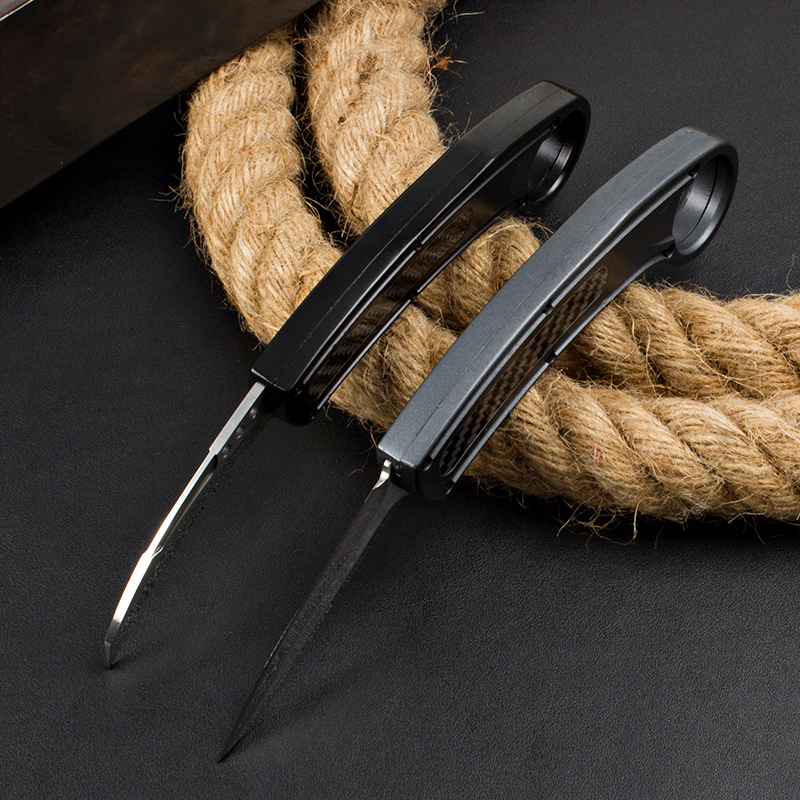H1084 Tactical Claw Knife 440C Satin Blade Zinc-aluminum Alloy Handle Outdoor Camping Hiking Survival Karambit Knives with Nylon Bag