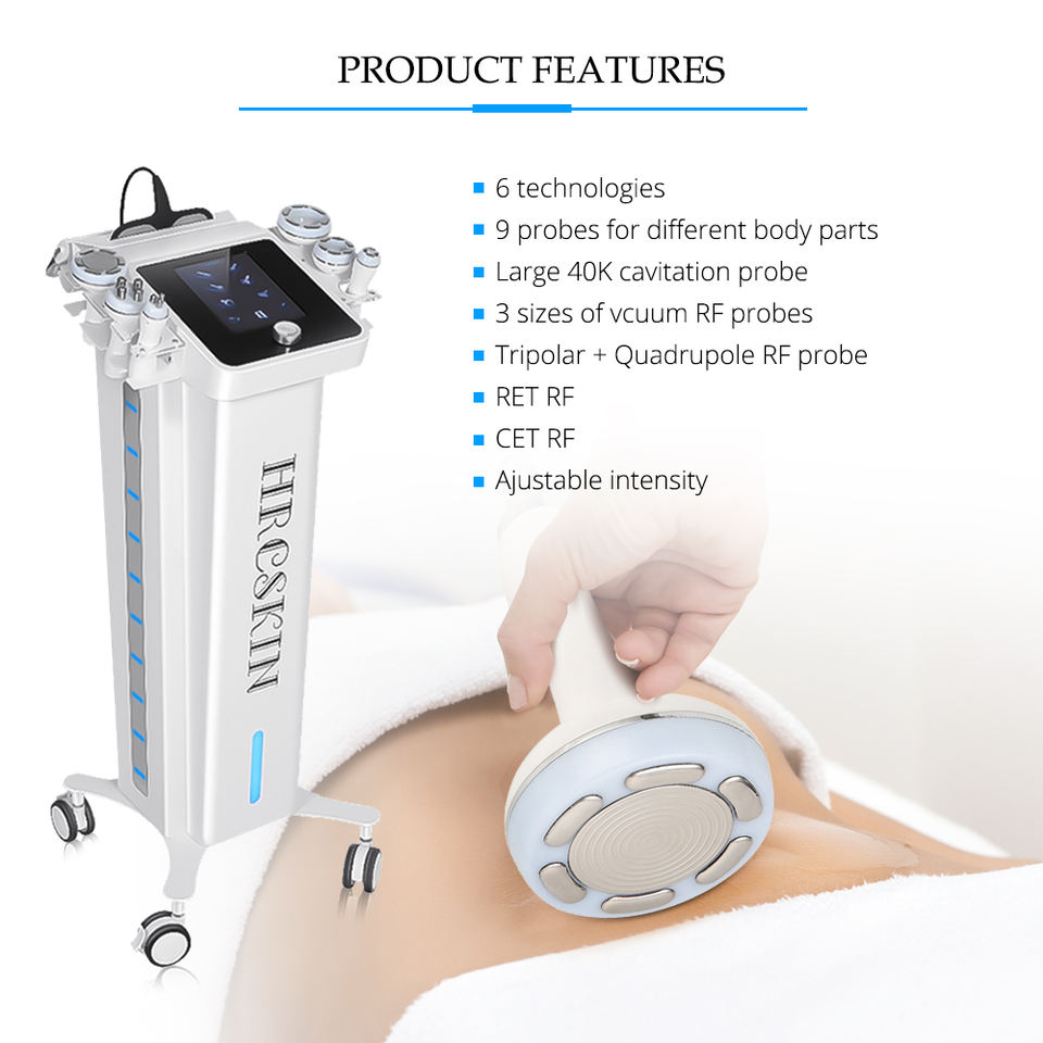 New arrival 9 in 1 RET CET RF Vacuum 40k Cavitation removal Cellulite Slimming Machine