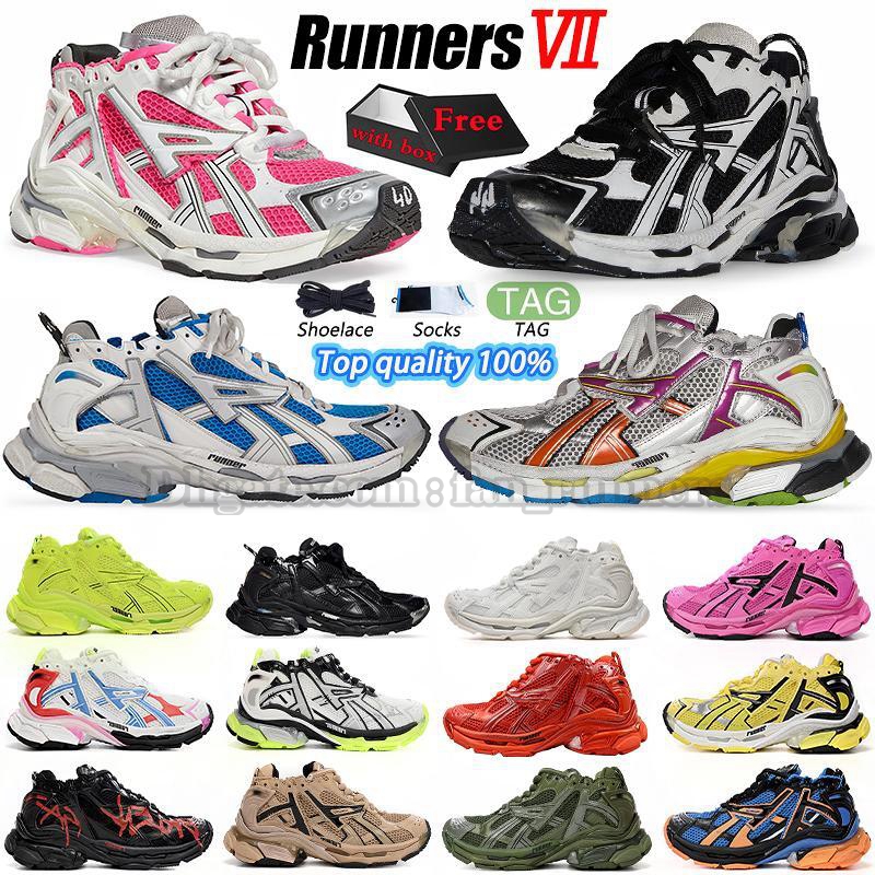 Runners designer Women Men Running shoes Paris Runner 7.0 Transmit sense retro Trainers black white pink blue BURGUNDY Deconstruction jogging hiking 7 Sneakers