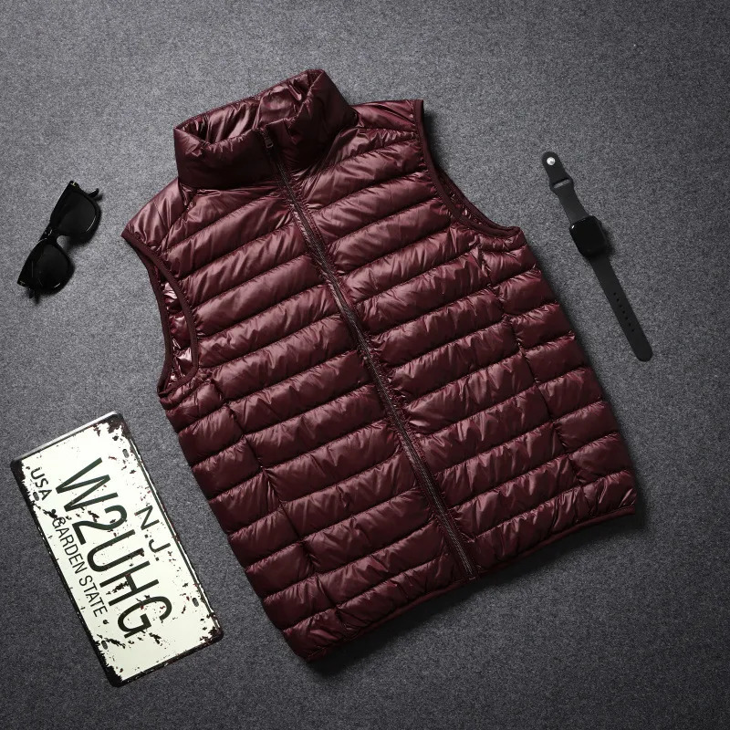 Men's Down Parkas Men's Sleeveless Puffer Jacket Autumn Spring Lightweight Water-Resistant Packable Men Down Vest Coat Plus Size 5xl 6xl 231