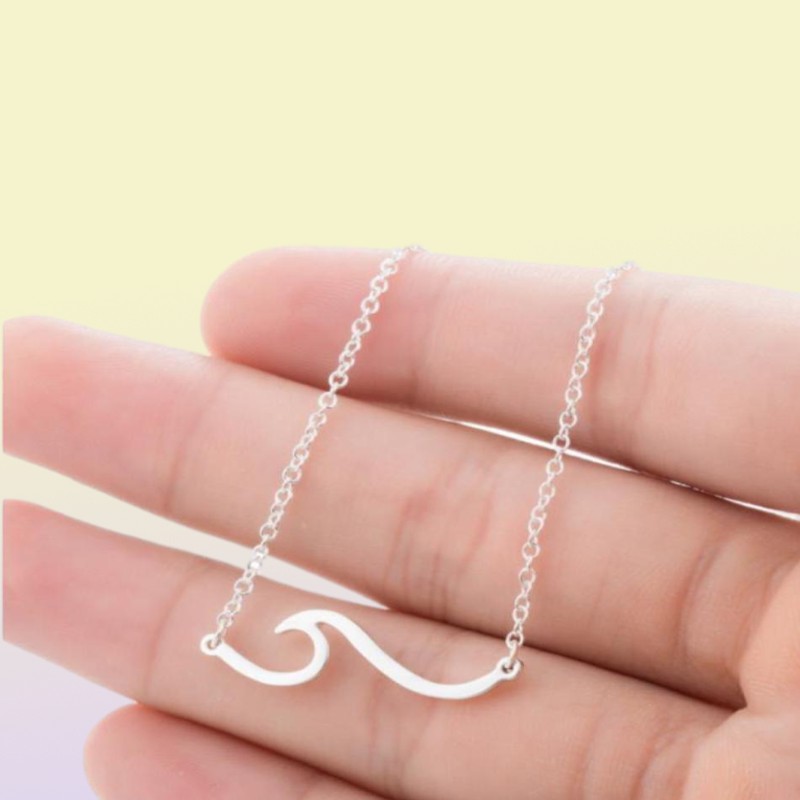 European and American jewelry long wave necklace only beautiful waves waves pendant clavicle chain beach surfers friend gifts88991