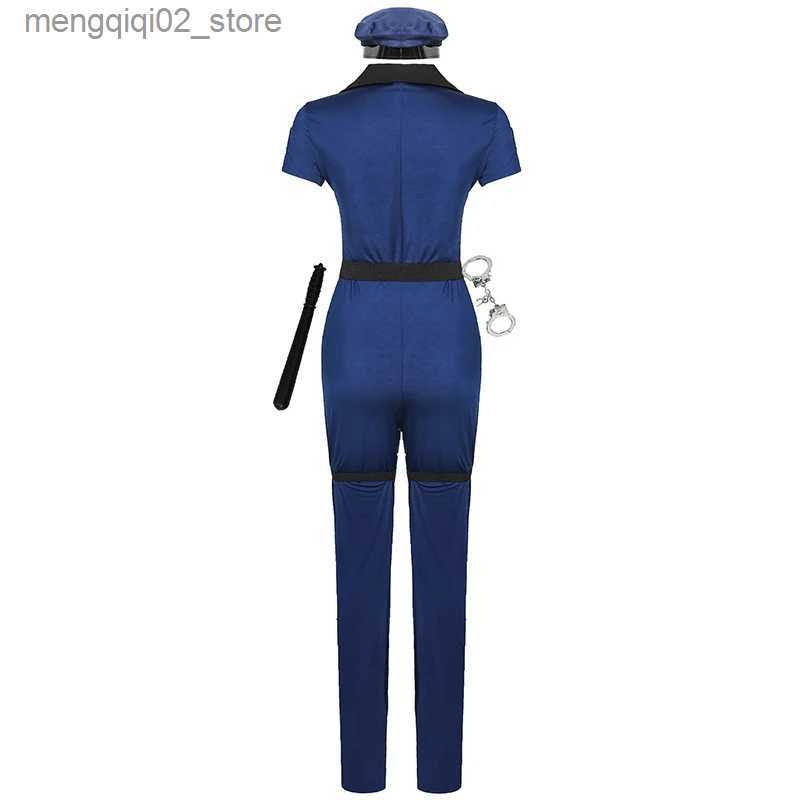 Theme Costume Sexy Cop Come Traffic Police Officer Uniform Outfit Policewoman Come Adult Halloween Policewomen Cosplay Fancy Party Dress Q231010