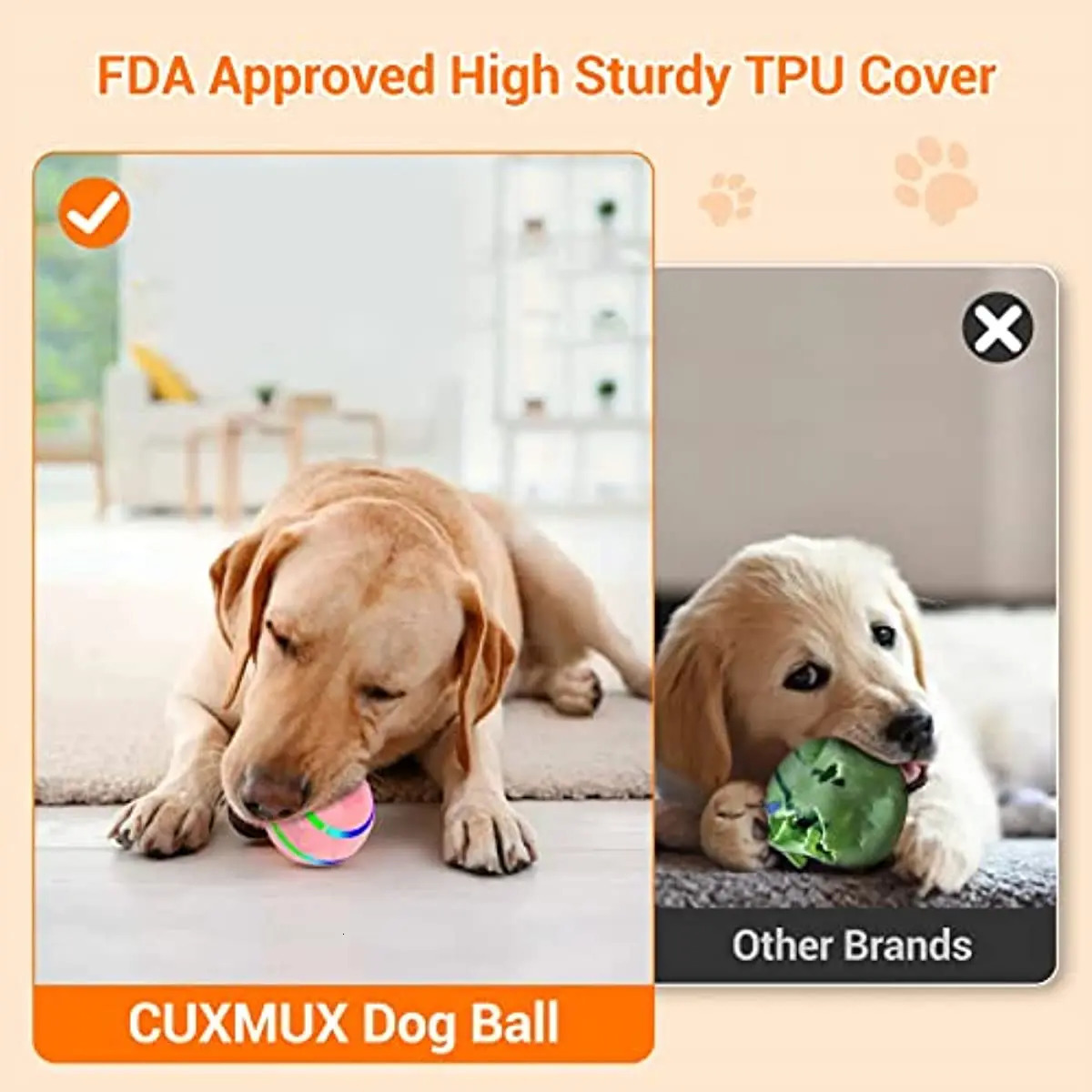 Dog Toys Chews Smart Interactive Dog Balls Remote Control Dog Chew Toy Ball for Aggressive Chewers 4 Hours Running Time Rolling Balls for Dog 231009
