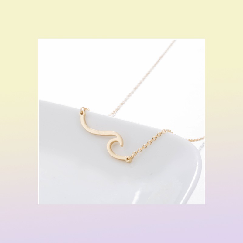 European and American jewelry long wave necklace only beautiful waves waves pendant clavicle chain beach surfers friend gifts88991