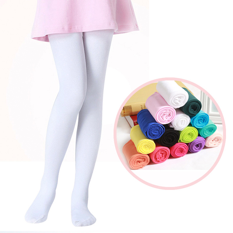 110-129CM Kids Pantyhose Ballet Dance Tights for Girls Stocking Children Velvet Solid White Pantyhose Girls Tights