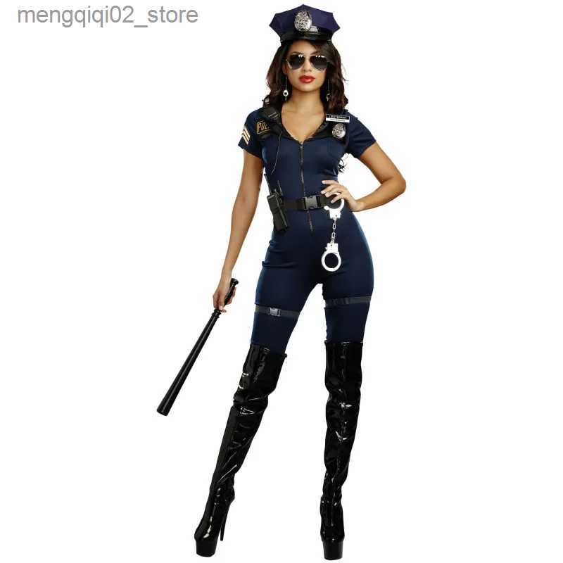 Theme Costume Sexy Cop Come Traffic Police Officer Uniform Outfit Policewoman Come Adult Halloween Policewomen Cosplay Fancy Party Dress Q231010