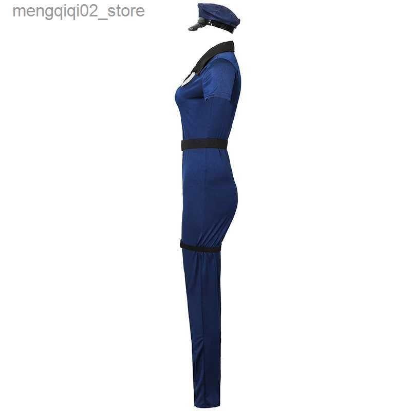 Theme Costume Sexy Cop Come Traffic Police Officer Uniform Outfit Policewoman Come Adult Halloween Policewomen Cosplay Fancy Party Dress Q231010