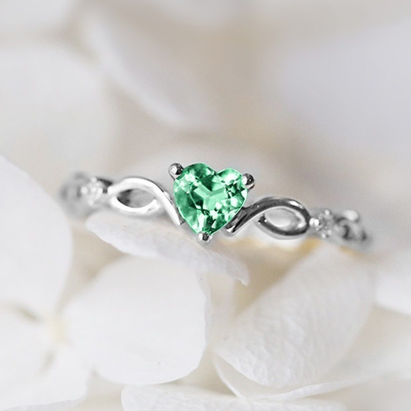 Solitaire Ring 925 Silver Women's Heart Shaped Ring Red Diamond Ring Platinum Plated Crystal Ring Fashion Wedding Jewelry Party Gift