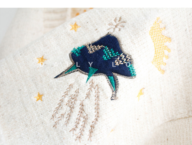 AZYT Women Autumn Winter Knitted Cardigan Cartoon Embroidery Oversize Sweater Coat Harajuku Loose Elegant V Neck Women Cardigans 201119