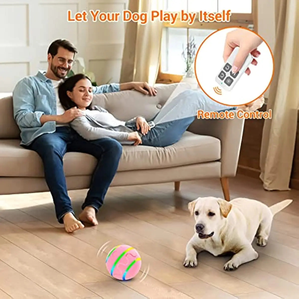 Dog Toys Chews Smart Interactive Dog Balls Remote Control Dog Chew Toy Ball for Aggressive Chewers 4 Hours Running Time Rolling Balls for Dog 231009