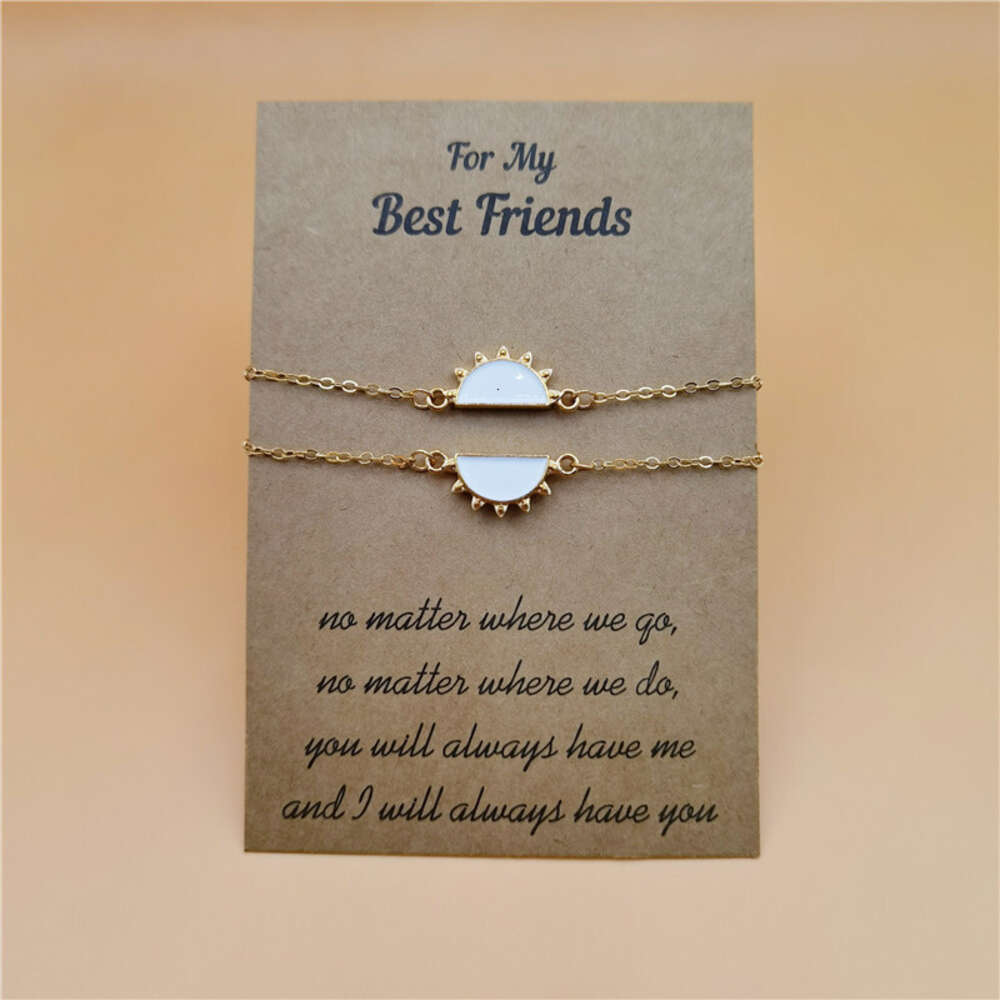 New Good Friends Sun Necklace Womens Minimalist Best Friends Friendship Bracelet Bracelets For Women Charms Vsco Friendship Aesthetic Mujer Jewelry Gi