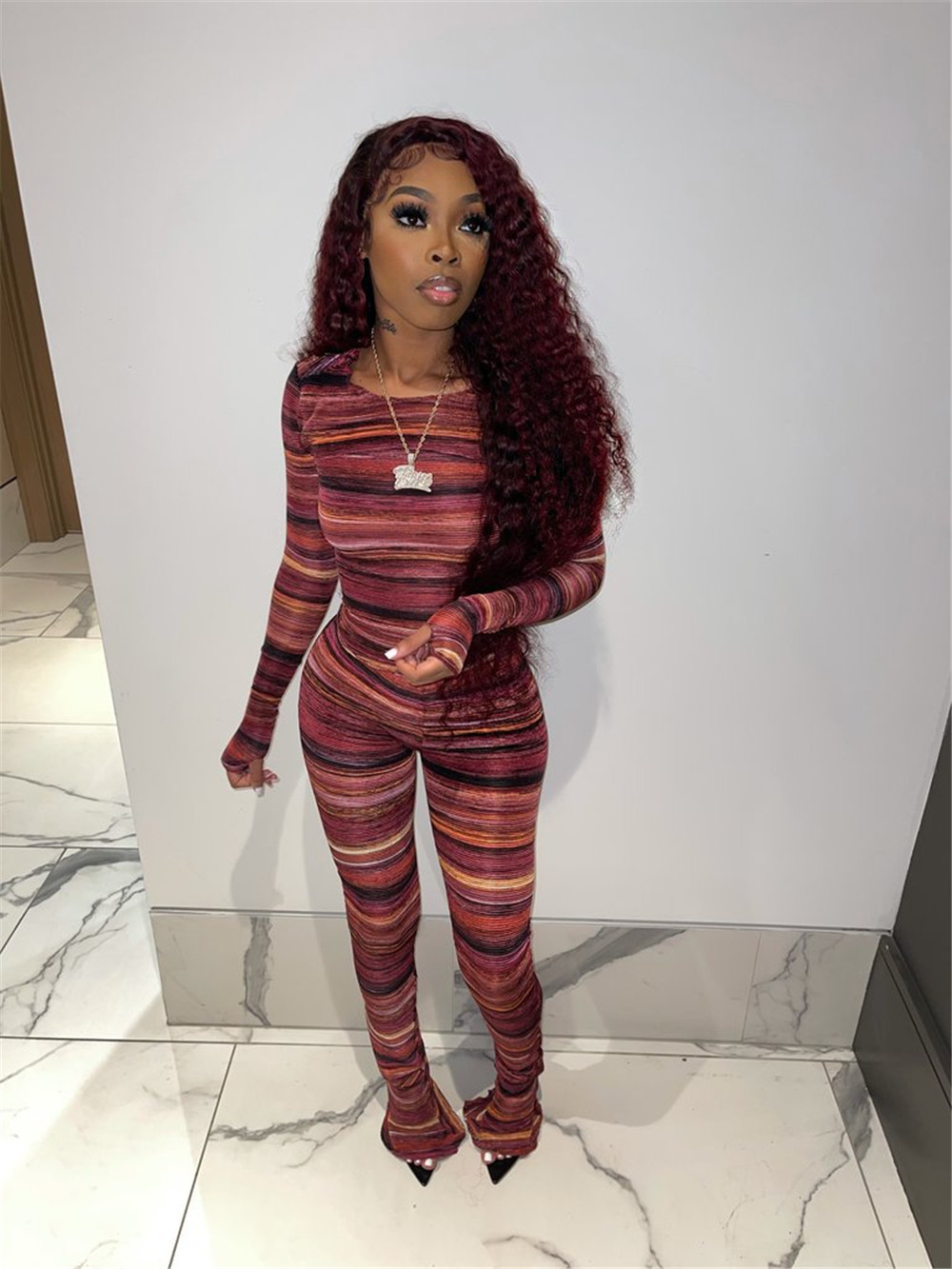 NEW Designer Tracksuits Women Outfits Two Piece Sets Fall Winter Long Sleeve Pullover Sweatshirt and Stacked Pants Sweatsuits Bulk Wholesale Clothing 