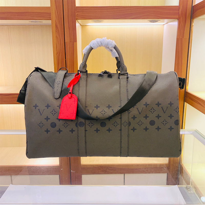 High-quality travel duffle bag Unsisex sport bag men Genuine Leather shoulder bag luxury brand designer luggage handbag 50CM