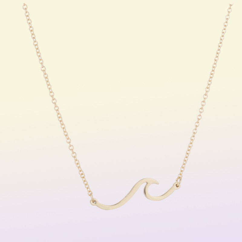 European and American jewelry long wave necklace only beautiful waves waves pendant clavicle chain beach surfers friend gifts88991