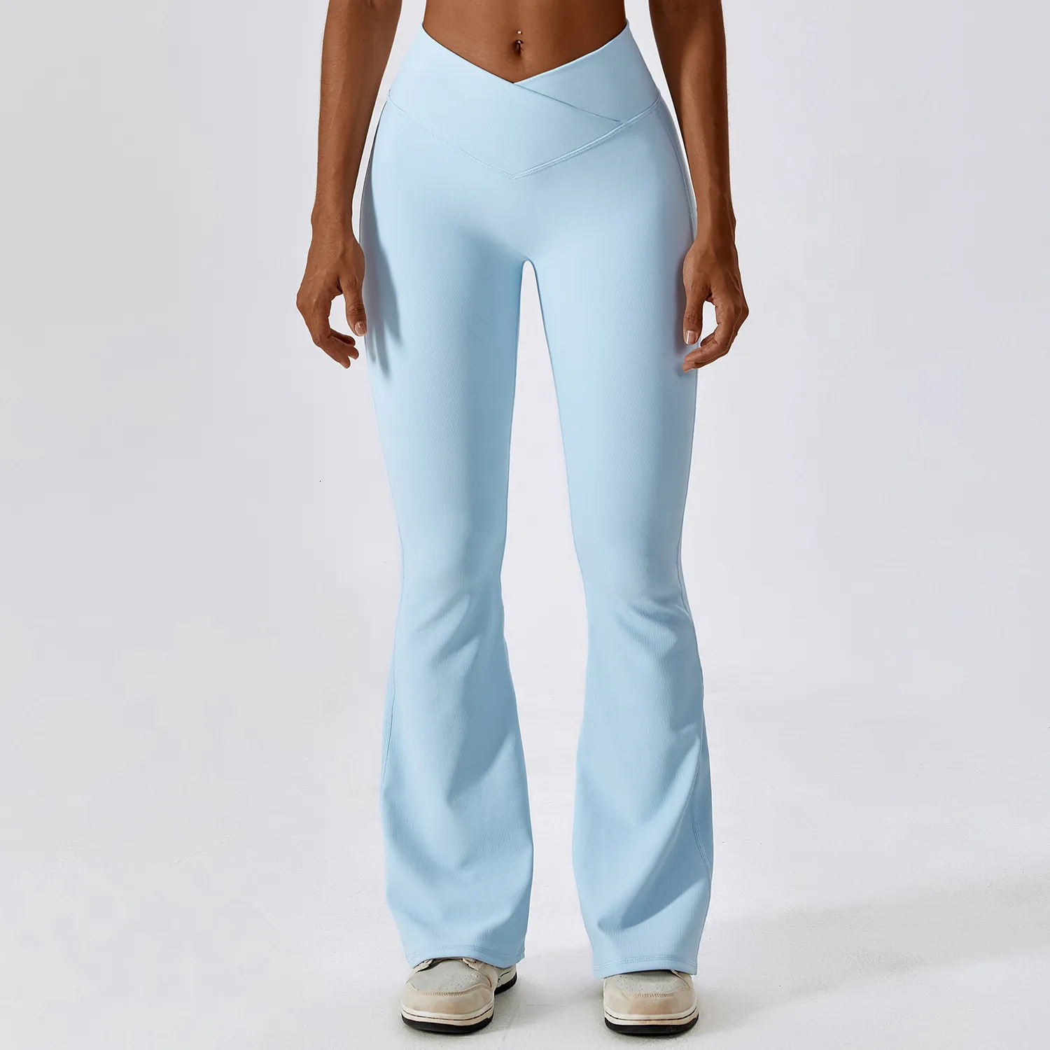 Yoga Outfit Flare Leggings Pants Women High Waist Wide Leg Gym Workout Fitness Sports Flared Pant Latin Dance Trousers 231009