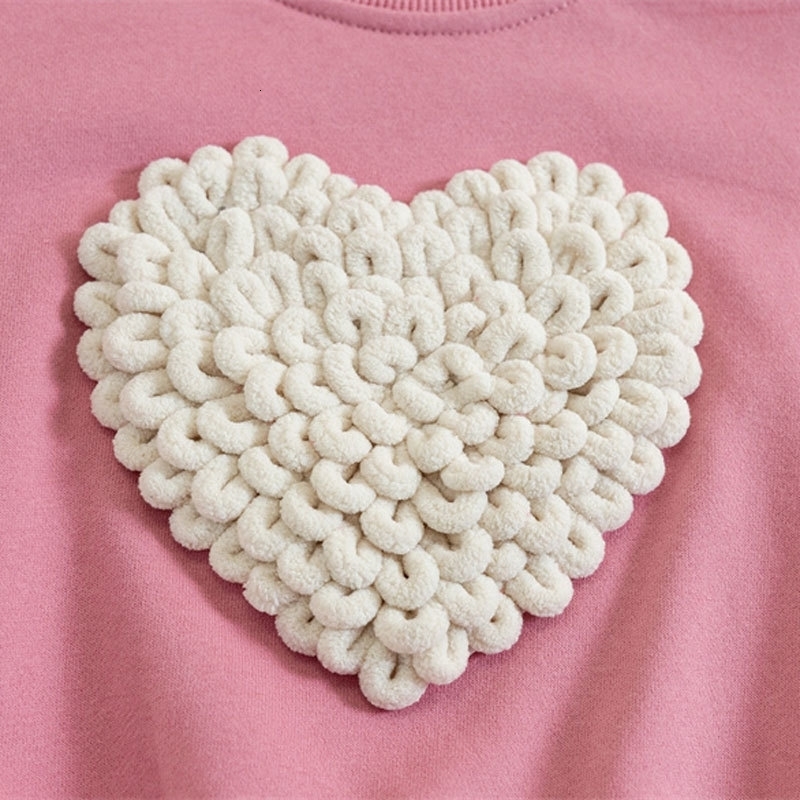 Hoodies Sweatshirts Girls T shirts 2023 Autumn Winter Sweater for Kids 3D Love Children Toddler Pullover Long Sleeve Baby Tops Outfits 231007