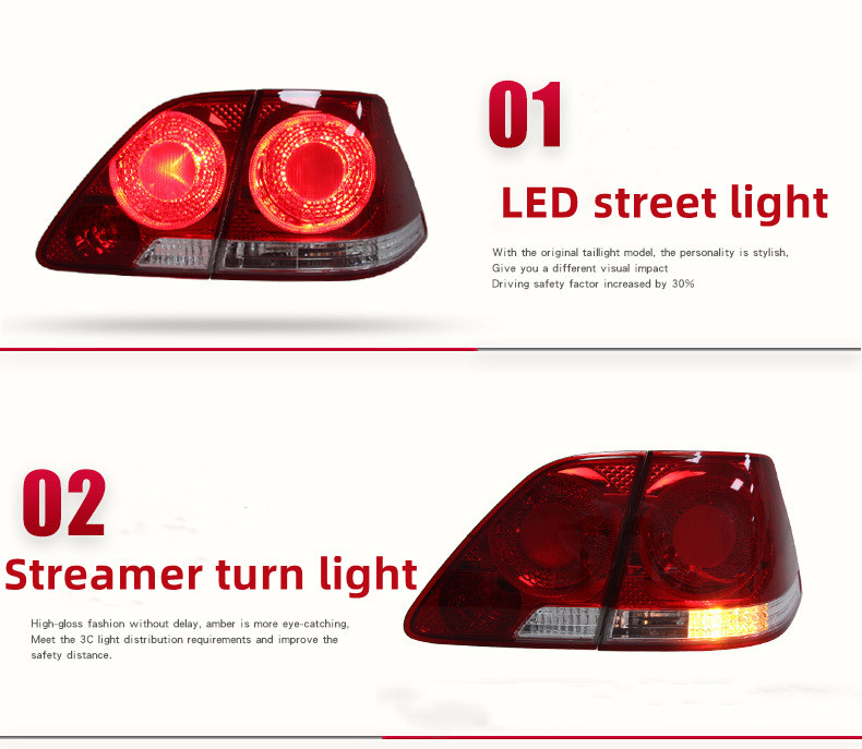 Car Taillight for Toyota 2003-2009 Crown Tail Lamp Assembly G12 Crown Modified LED Japanese Version 6-Eye Tail Lamp