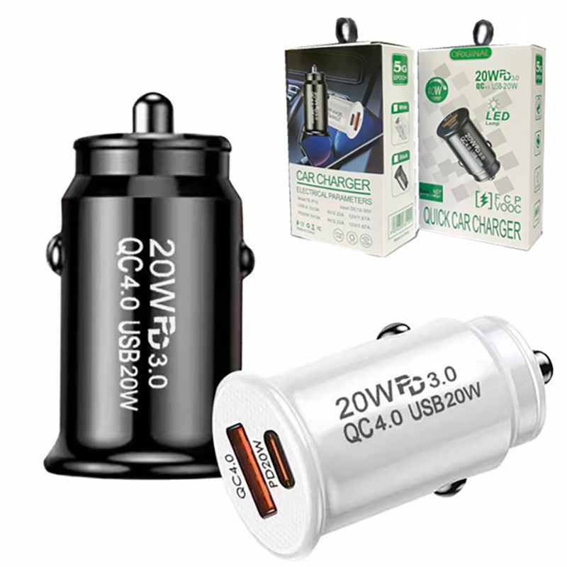 PD 20W 18W Car charger QC4.0 TYPE C fast charge 3.1A Dual USB C iPhone Charger for iPhone 14 13 Pro Max Samsung Xiaomi Quick Charging Phone adapter QC 4.0 3.0 with Retail Box