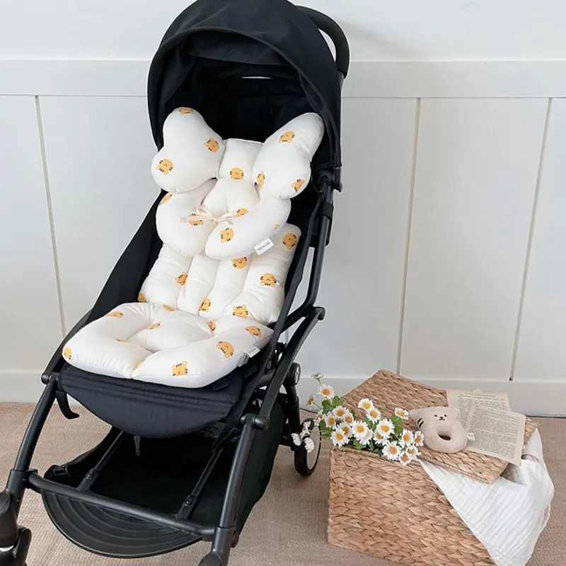 Dining Chairs Seats Korean Baby Stroller Seat Cushion Liner Kids Dining Chair Cushion Cartoon Printed Cotton Breathable Infant Pram Cart Seat Pad 2310