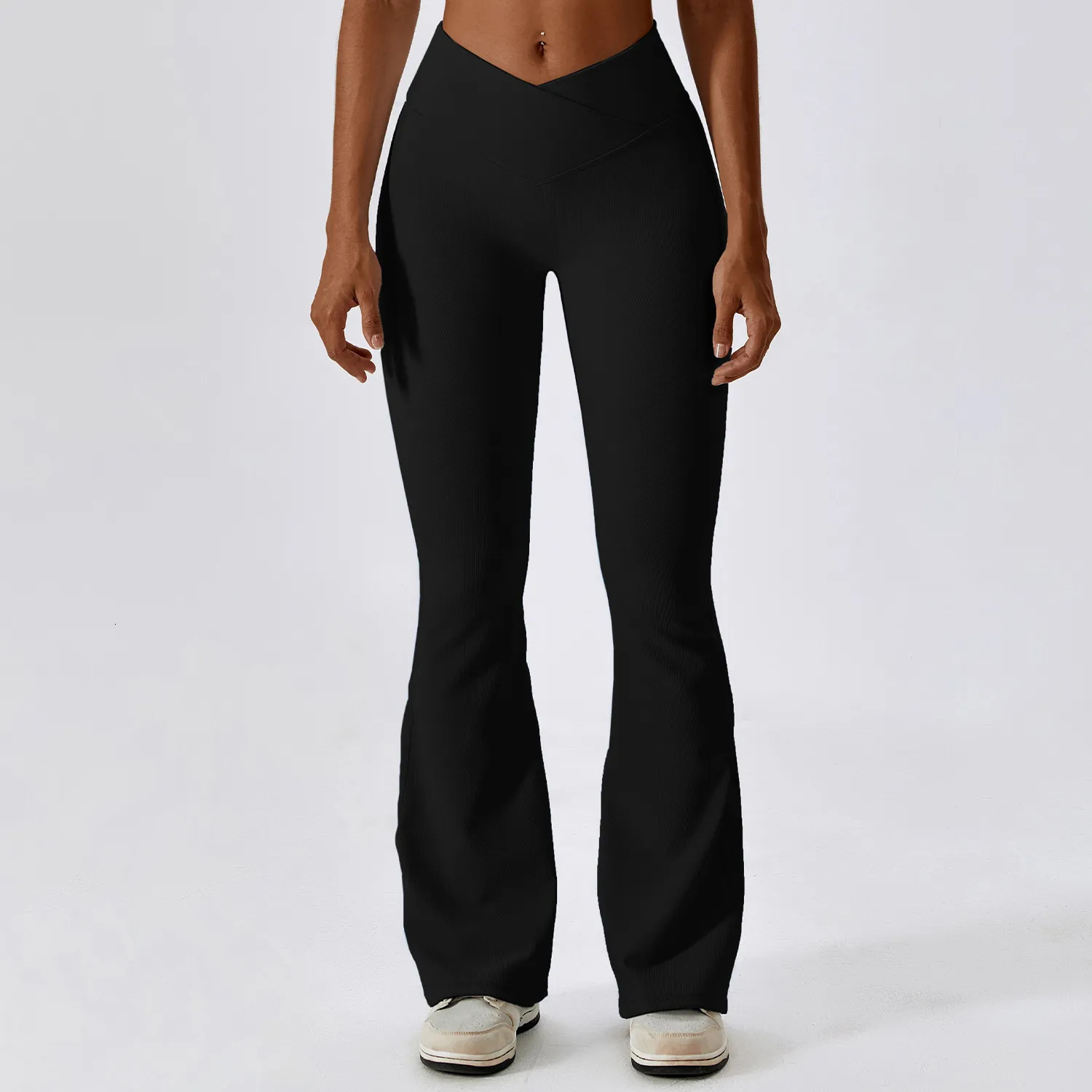 Yoga Outfit Flare Leggings Pants Women High Waist Wide Leg Gym Workout Fitness Sports Flared Pant Latin Dance Trousers 231009